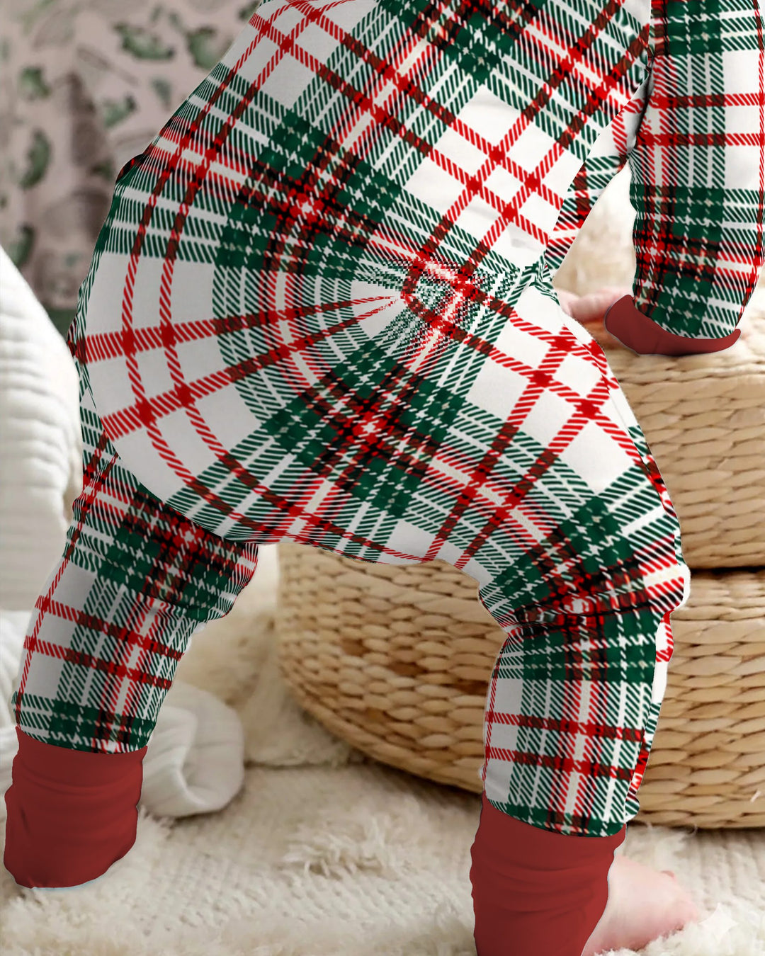 Classic Christmas Tartan Plaid Bamboo Convertible Zippy