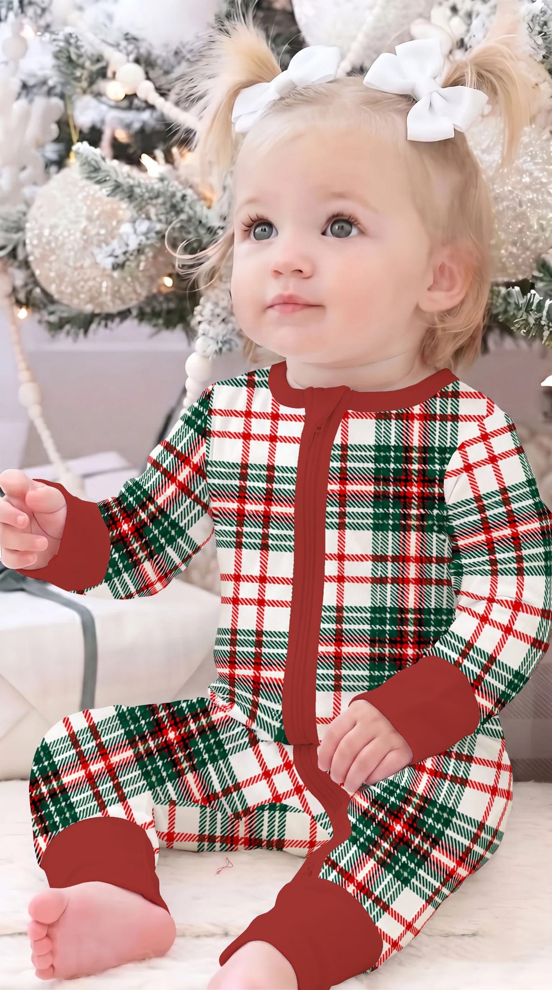Classic Christmas Tartan Plaid Bamboo Convertible Zippy