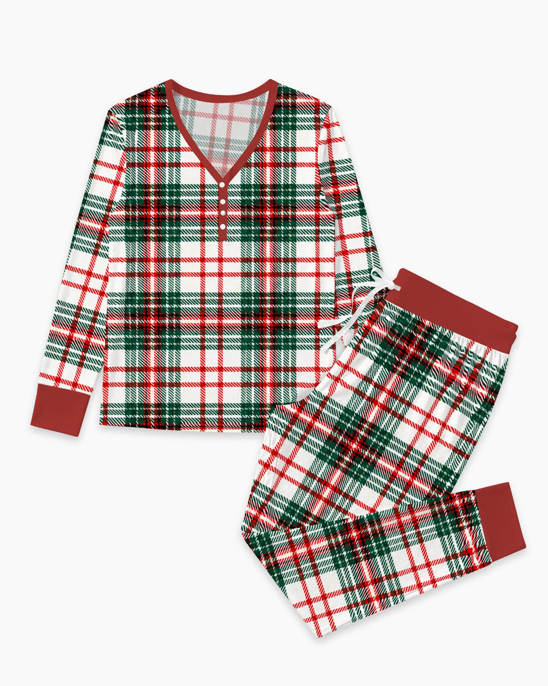 Classic Christmas Tartan Plaid Bamboo Women Pajama Set