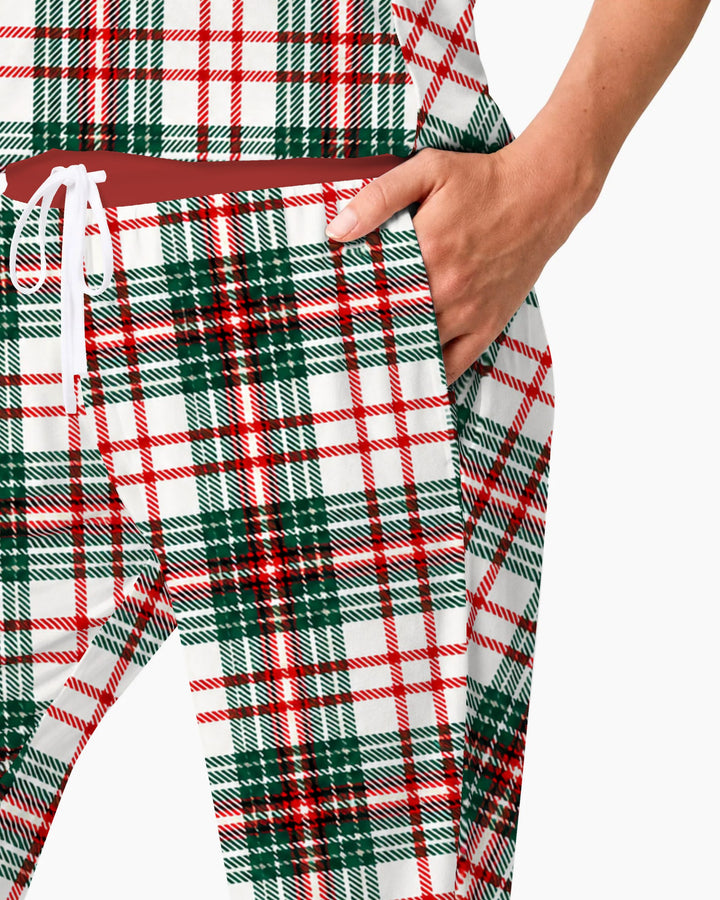 Classic Christmas Tartan Plaid Bamboo Women Pajama Set