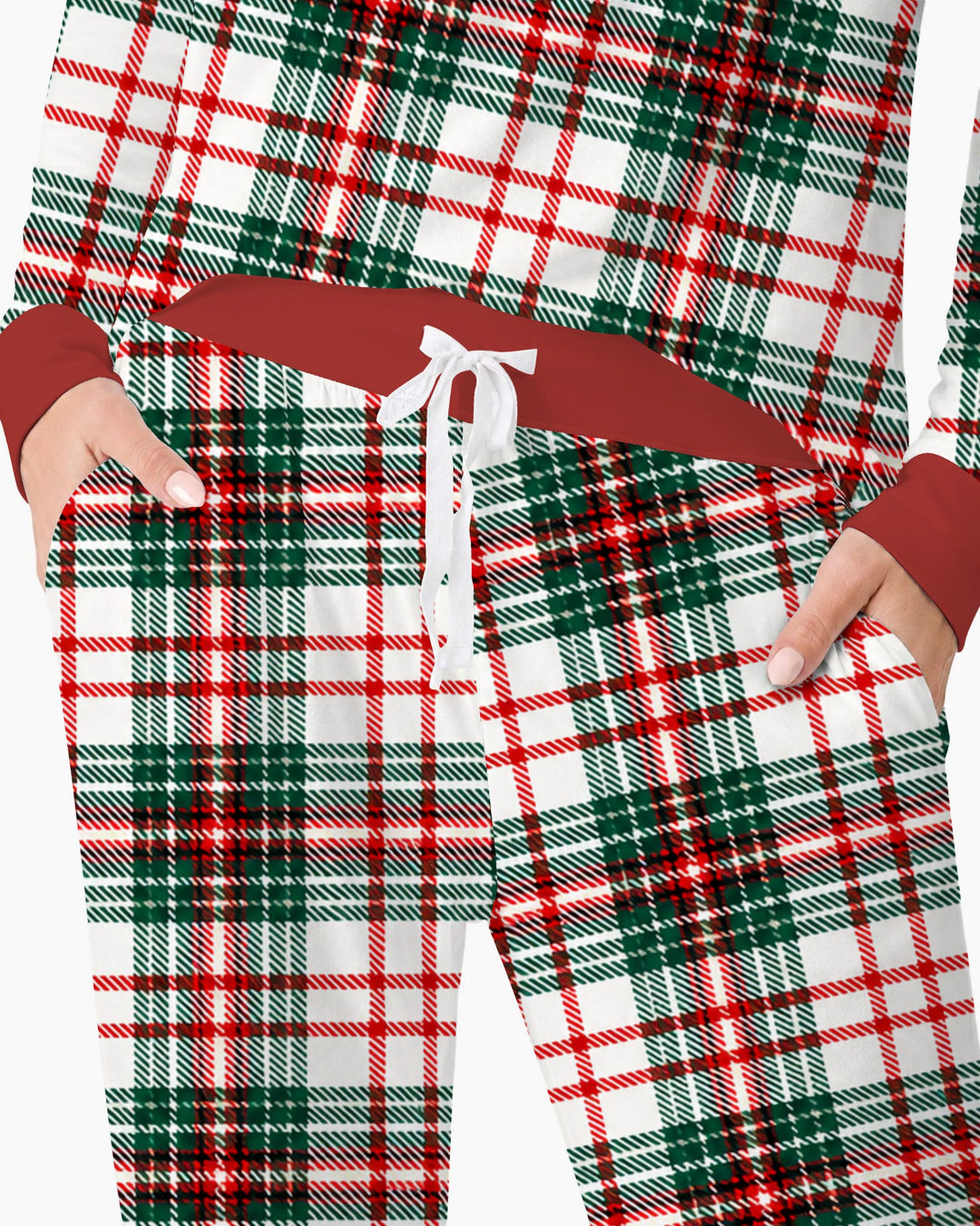 Classic Christmas Tartan Plaid Bamboo Women Pajama Set