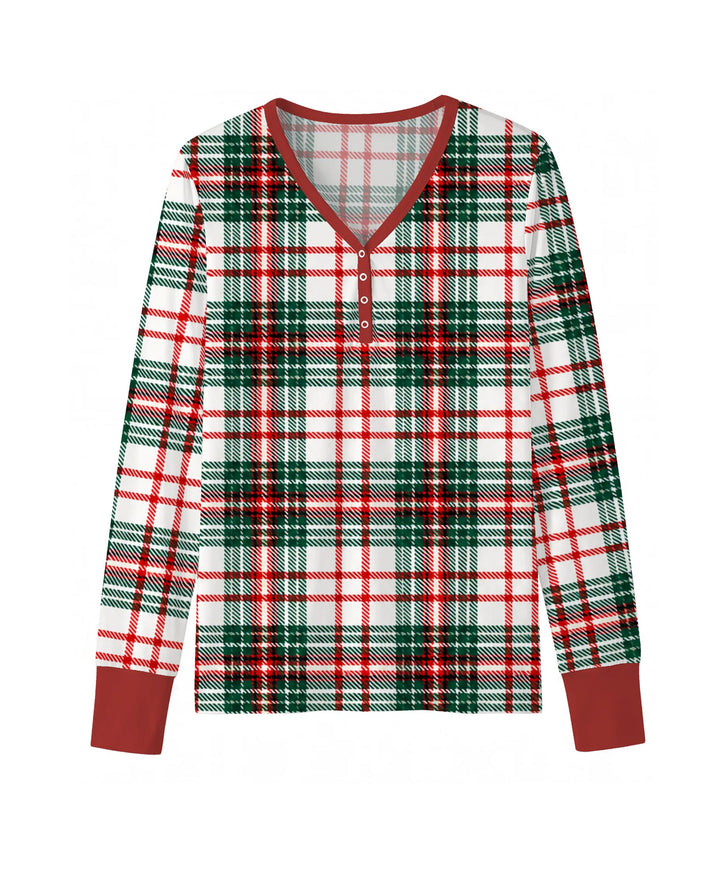 Classic Christmas Tartan Plaid Bamboo Women Pajama Set