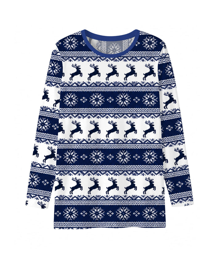 Navy Nordic Reindeer Fair Isle Bamboo Men's Pajama Set