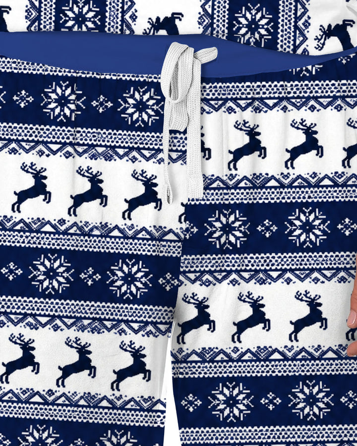 Navy Nordic Reindeer Fair Isle Bamboo Men's Pajama Set
