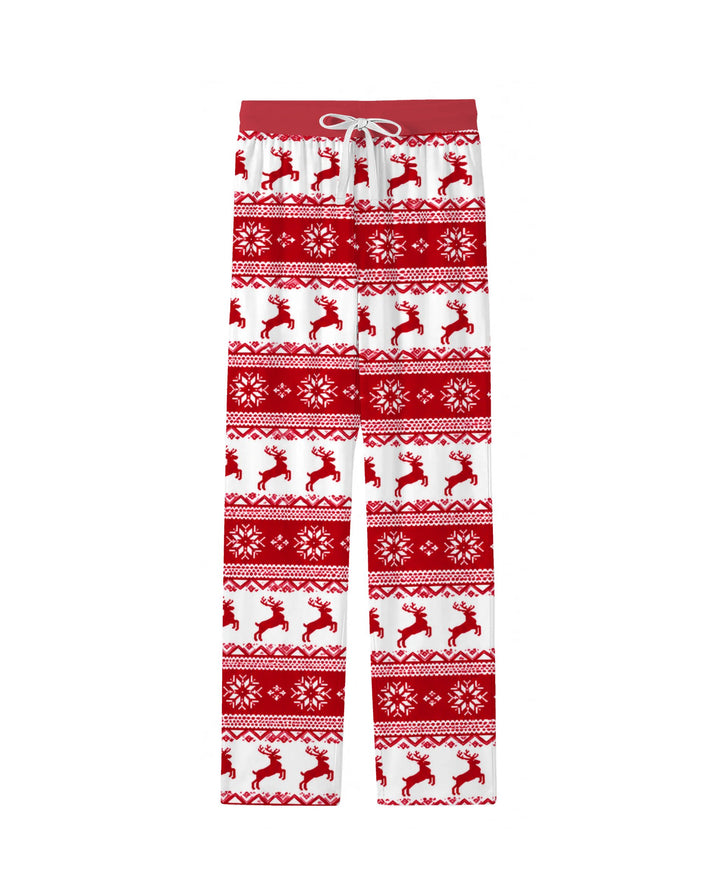 Red Nordic Reindeer Fair Isle Bamboo Men's Pajama Set