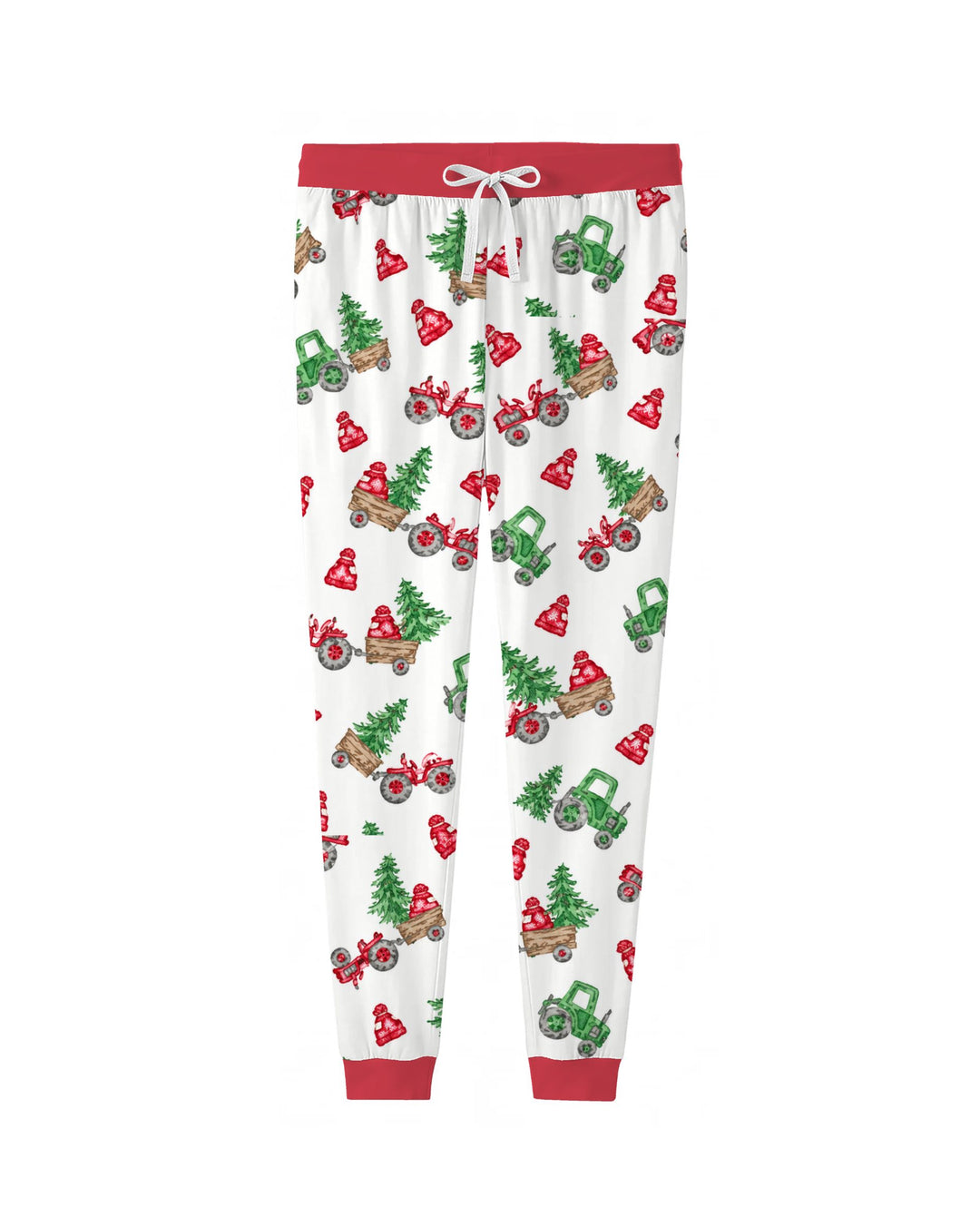 Christmas Tree Farm Tractor & Winter Hats Bamboo Women Pajama Set