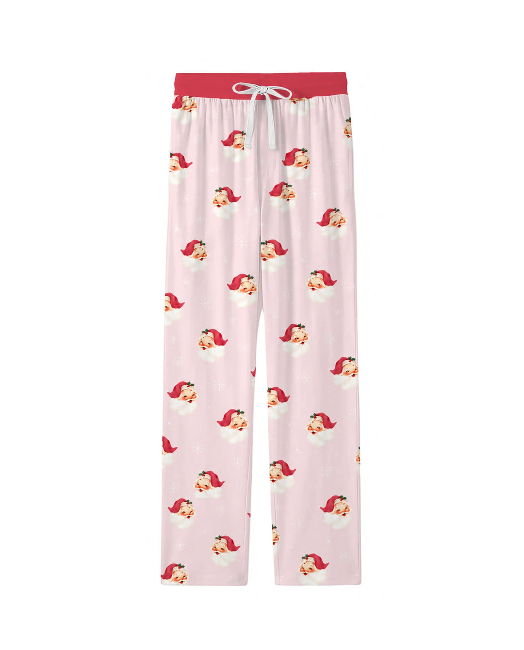 Pink Vintage Santa & Snowflakes Bamboo Men's Pajama Set