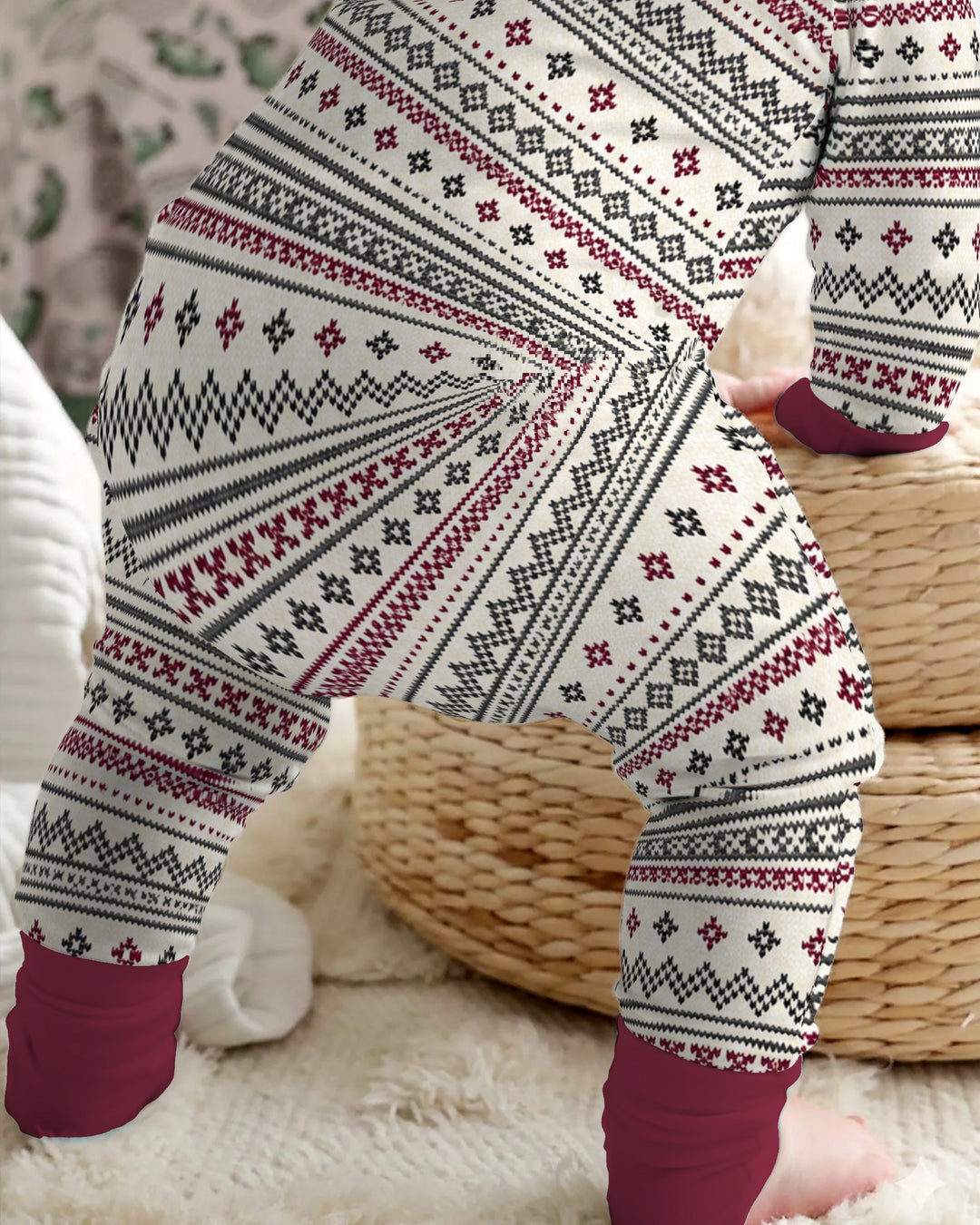 Nordic Fair Isle Holiday Knit Bamboo Convertible Zippy