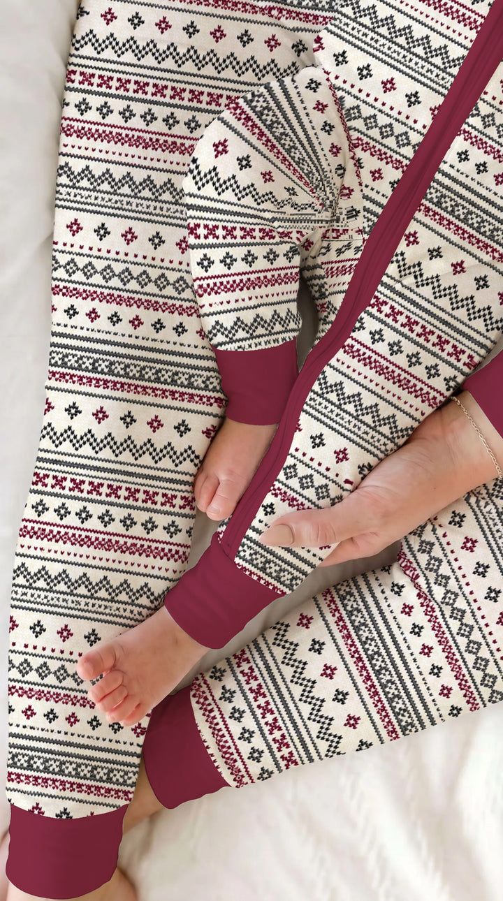 Nordic Fair Isle Holiday Knit Bamboo Convertible Zippy