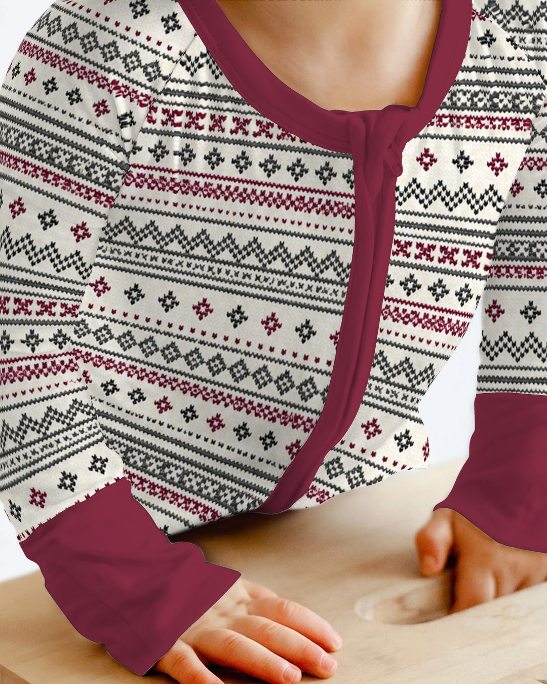 Nordic Fair Isle Holiday Knit Bamboo Convertible Zippy