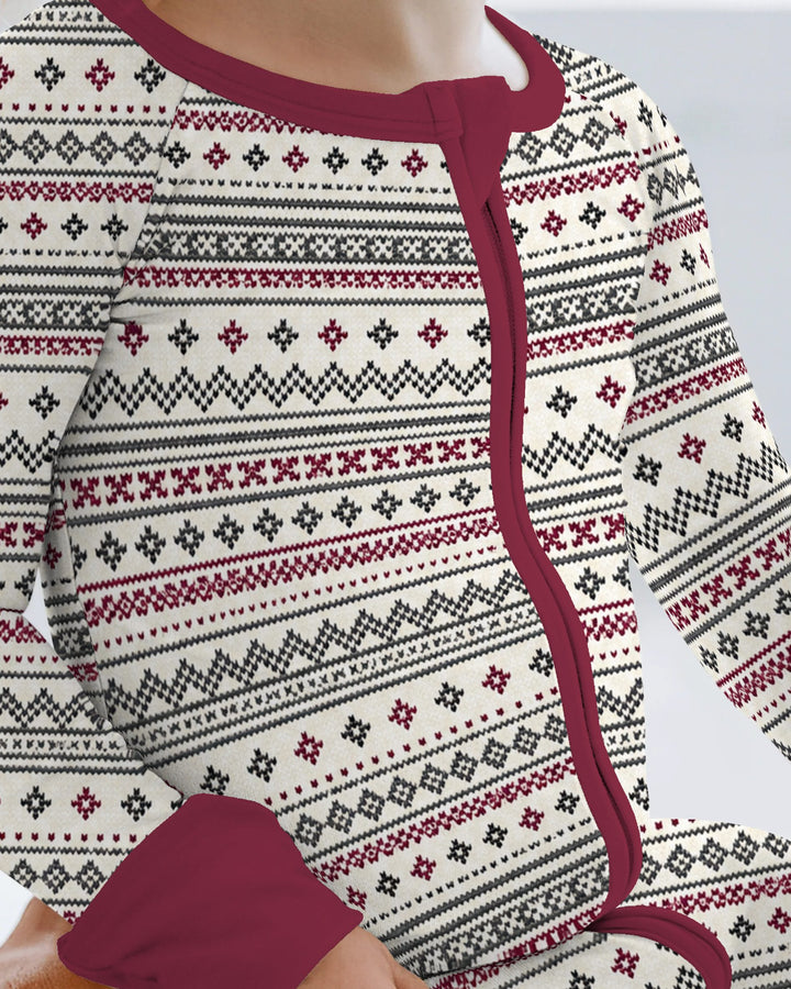 Nordic Fair Isle Holiday Knit Bamboo Convertible Zippy