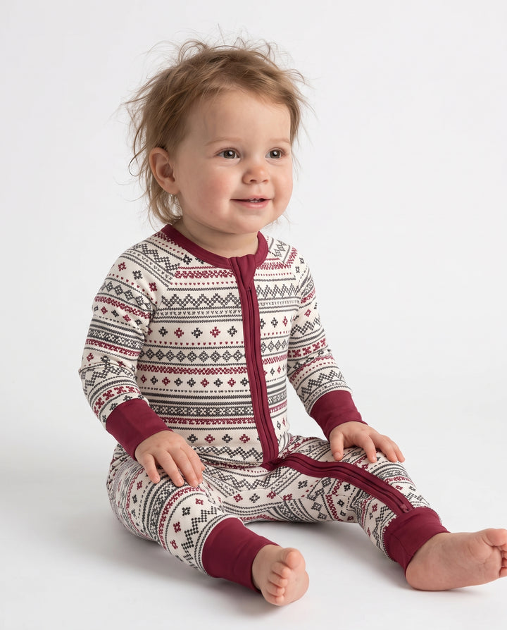Nordic Fair Isle Holiday Knit Bamboo Convertible Zippy