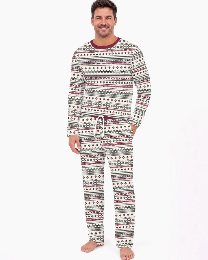 Nordic Fair Isle Holiday Knit Bamboo Men's Pajama Set
