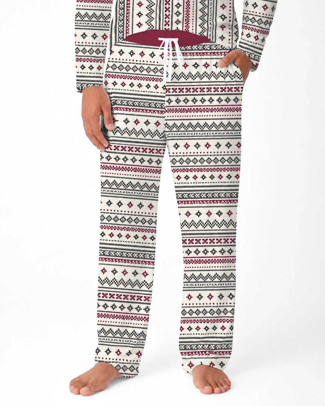 Nordic Fair Isle Holiday Knit Bamboo Men's Pajama Set