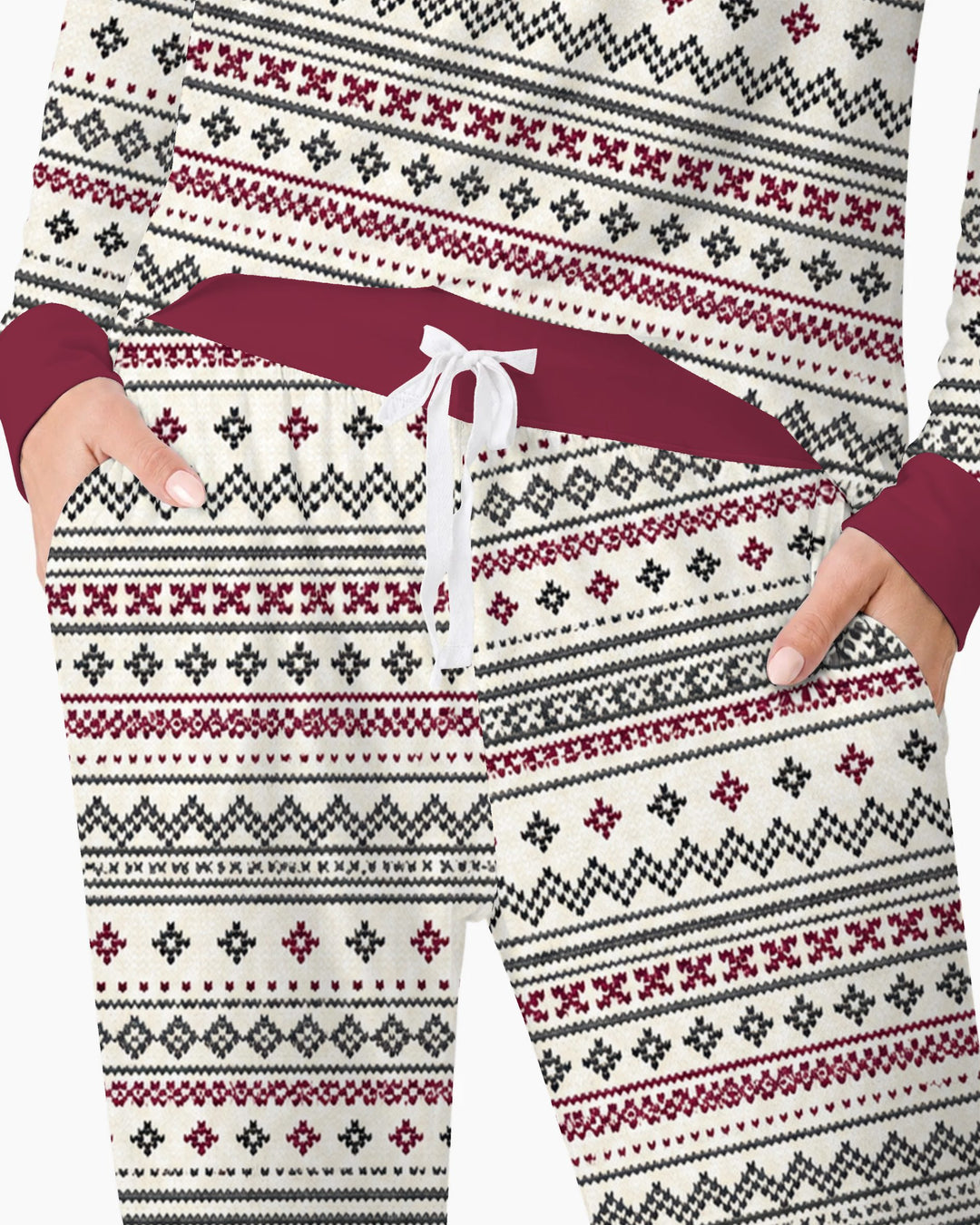 Nordic Fair Isle Holiday Knit Bamboo Women Pajama Set