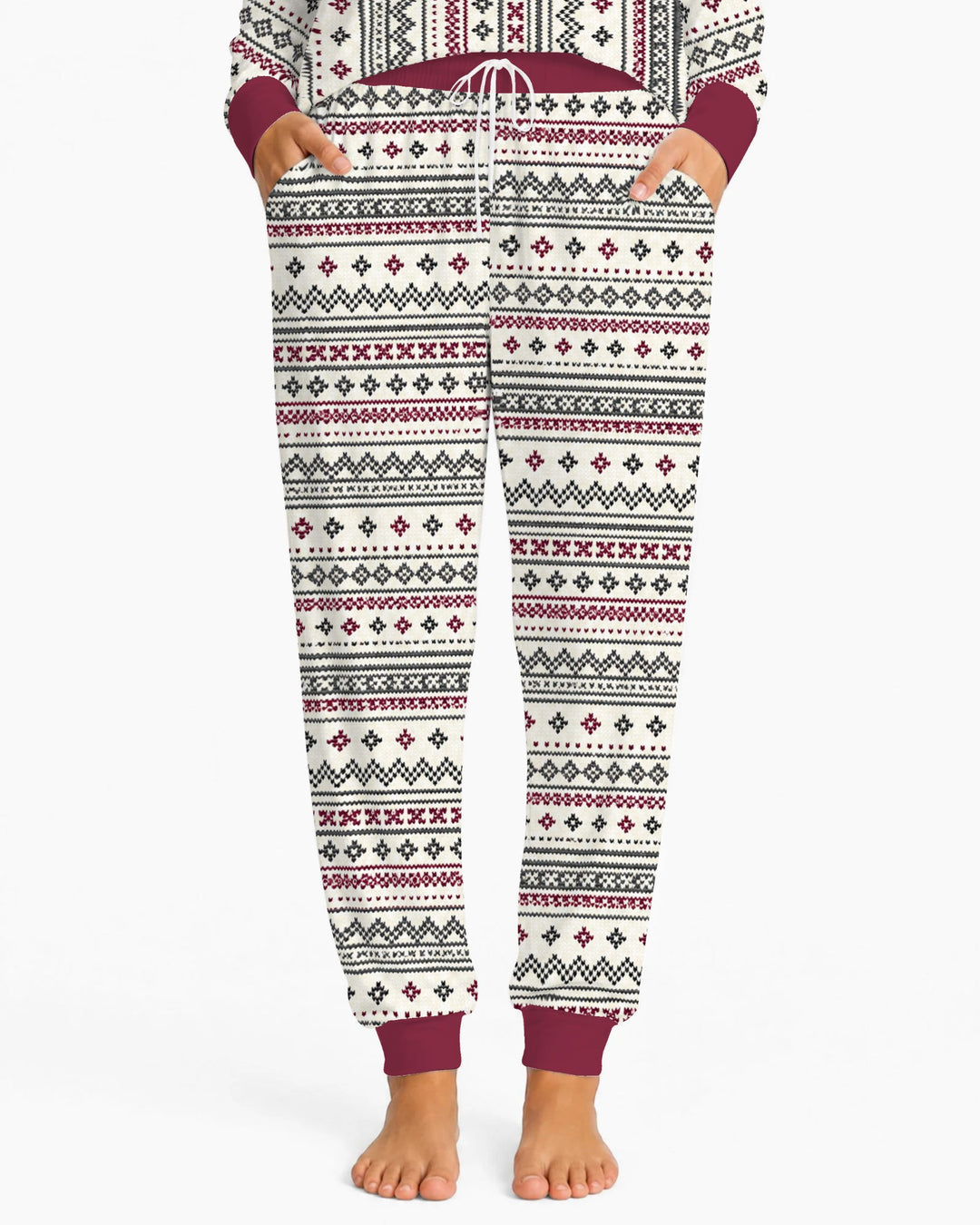 Nordic Fair Isle Holiday Knit Bamboo Women Pajama Set
