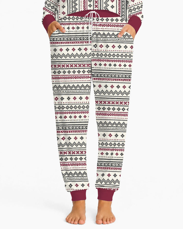 Nordic Fair Isle Holiday Knit Bamboo Women Pajama Set
