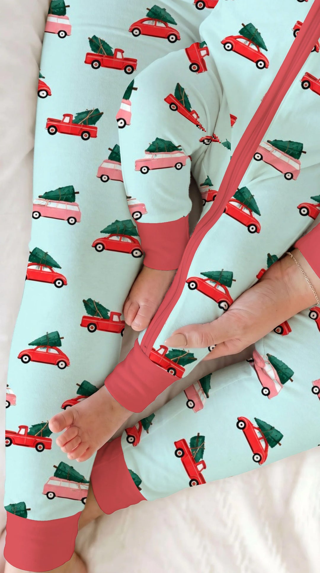 Christmas Tree Road Trip Cars Bamboo Convertible Zippy
