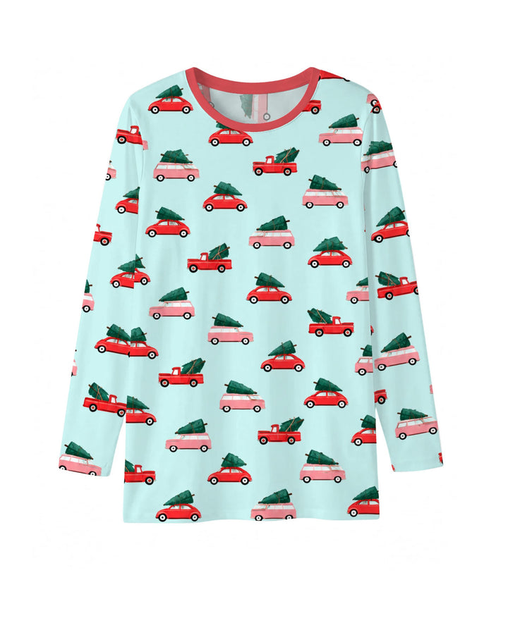 Christmas Tree Road Trip Cars Bamboo Men's Pajama Set