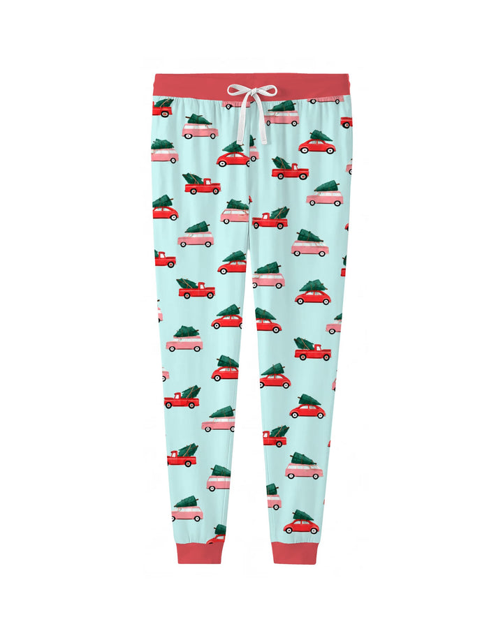Christmas Tree Road Trip Cars Bamboo Women Pajama Set