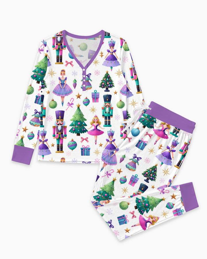 Sugar Plum Nutcracker Christmas Bamboo Women Pajama Set