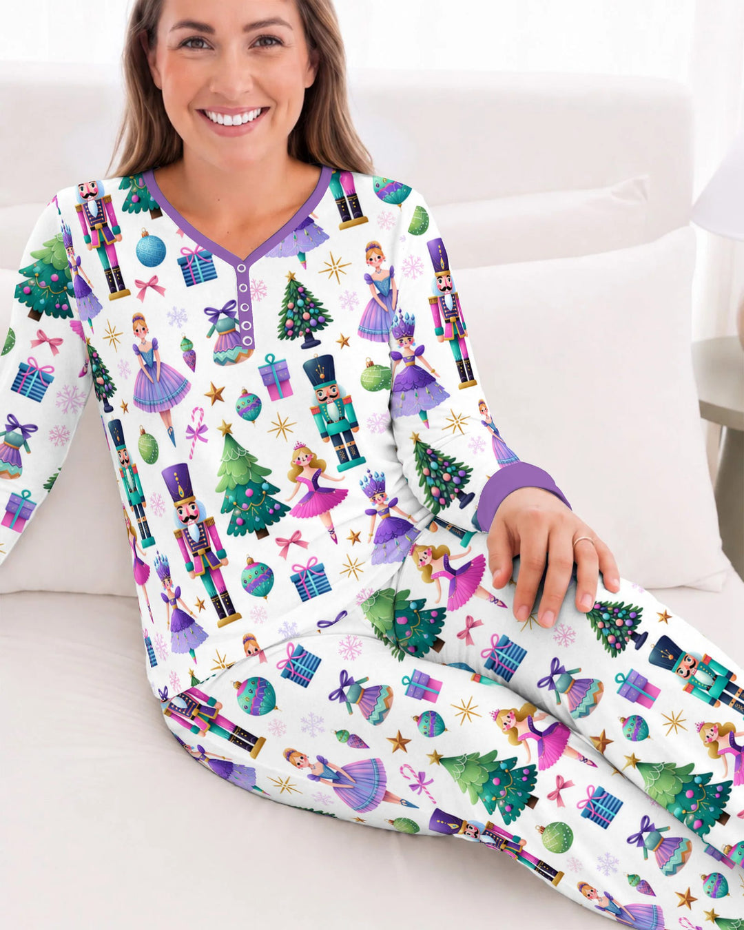 Sugar Plum Nutcracker Christmas Bamboo Women Pajama Set