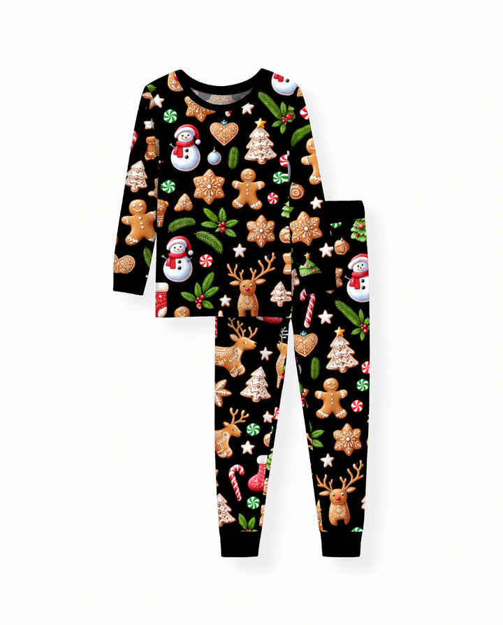 Gingerbread Christmas Cookie Wonderland Bamboo Two Piece Long Sleeve Pajama Set