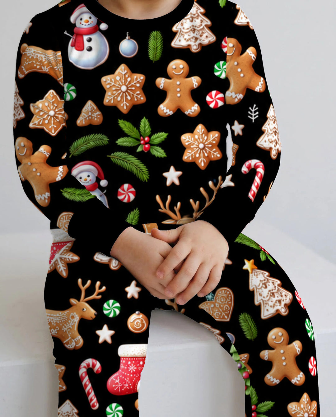 Gingerbread Christmas Cookie Wonderland Bamboo Two Piece Long Sleeve Pajama Set