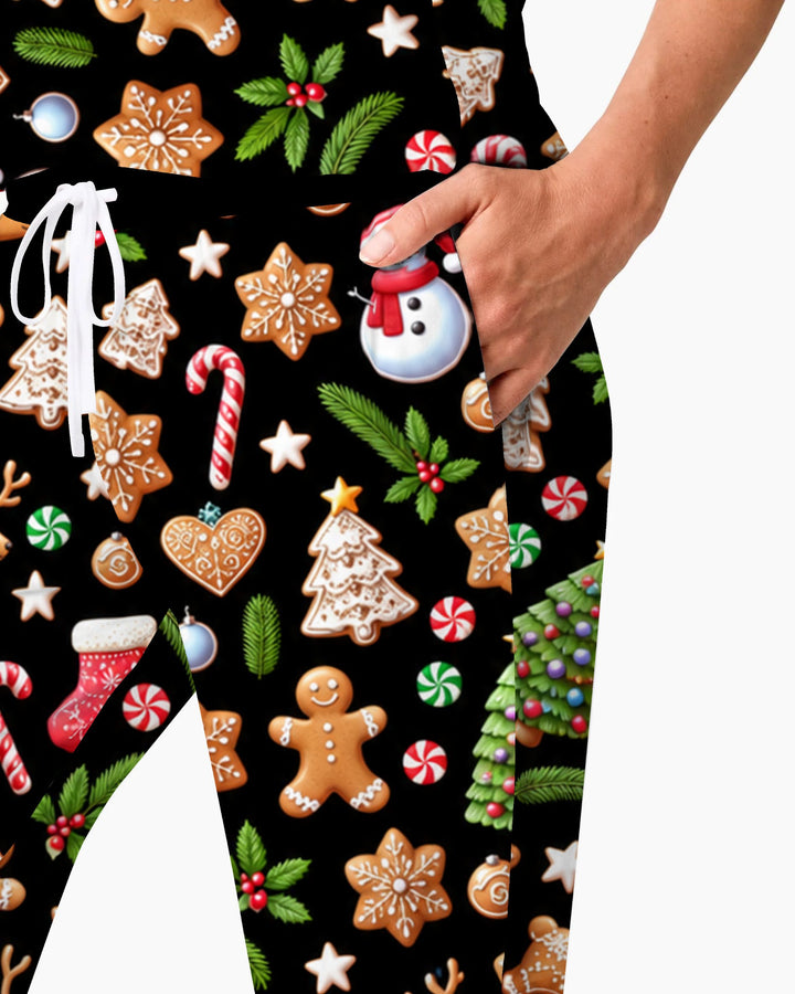 Gingerbread Christmas Cookie Wonderland Bamboo Women Pajama Set