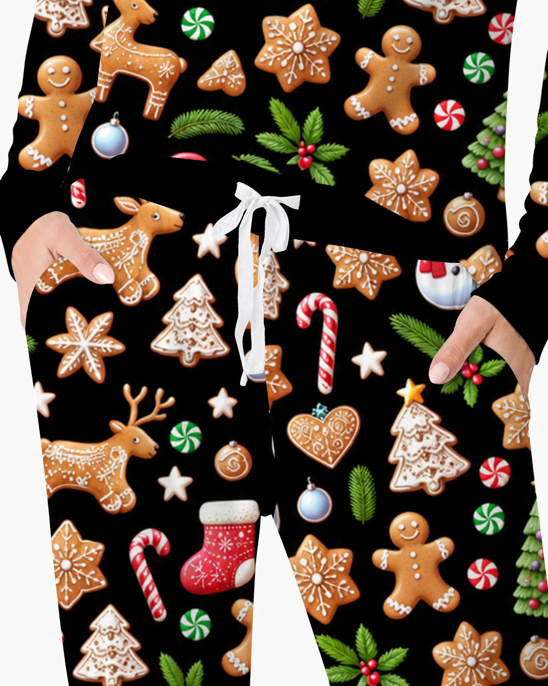 Gingerbread Christmas Cookie Wonderland Bamboo Women Pajama Set