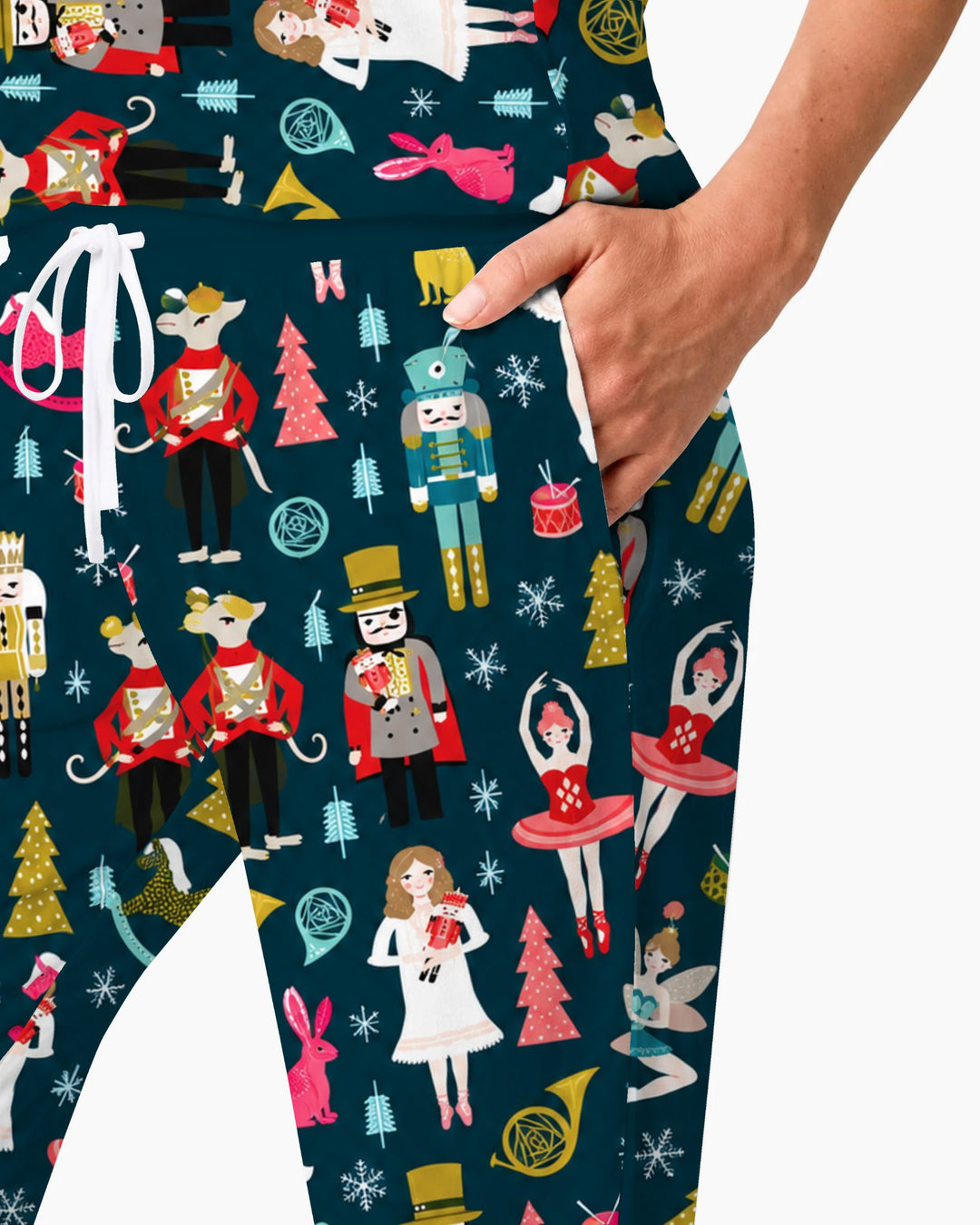 Whimsical Nutcracker Ballet Christmas Bamboo Women Pajama Set