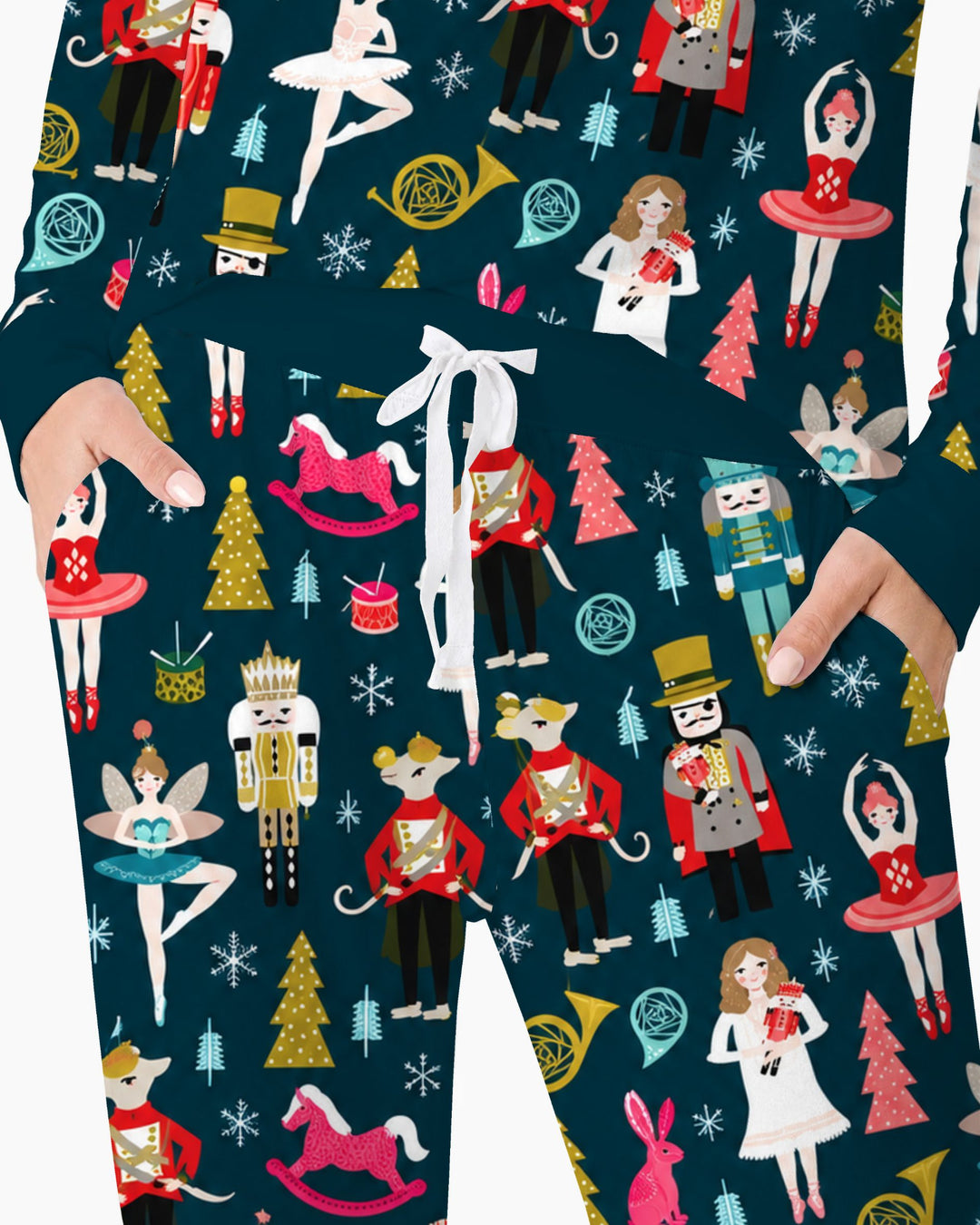 Whimsical Nutcracker Ballet Christmas Bamboo Women Pajama Set