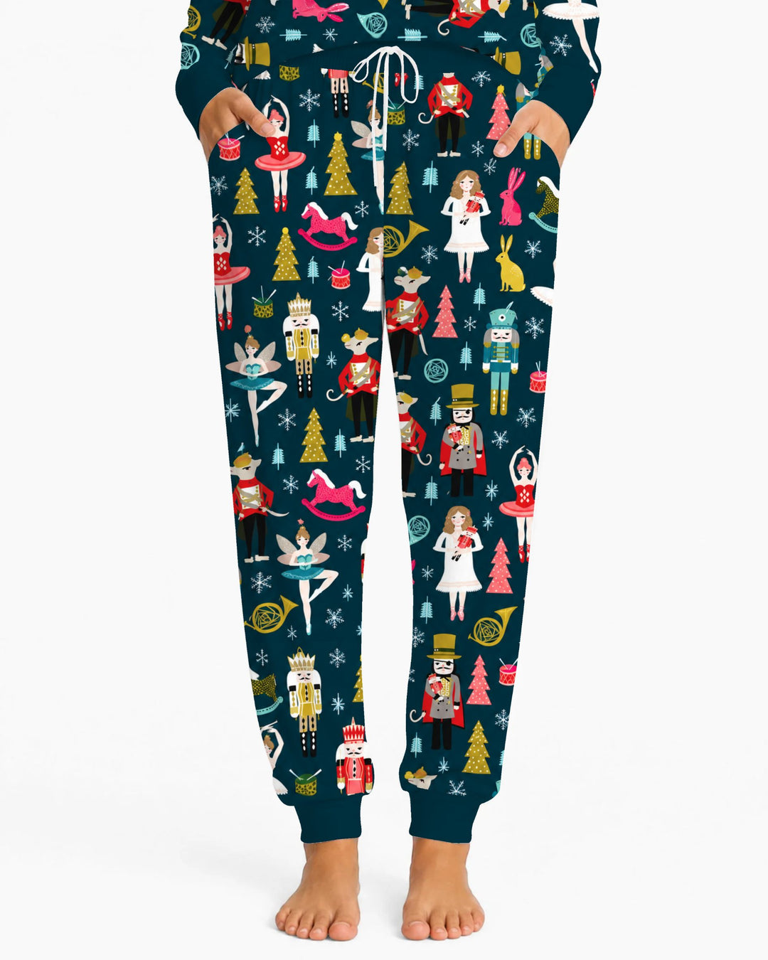 Whimsical Nutcracker Ballet Christmas Bamboo Women Pajama Set