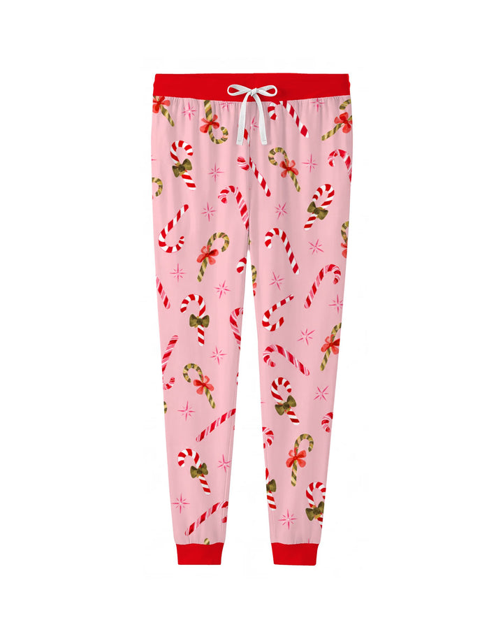 Coquette Christmas Candy Canes & Bows Bamboo Women Pajama Set