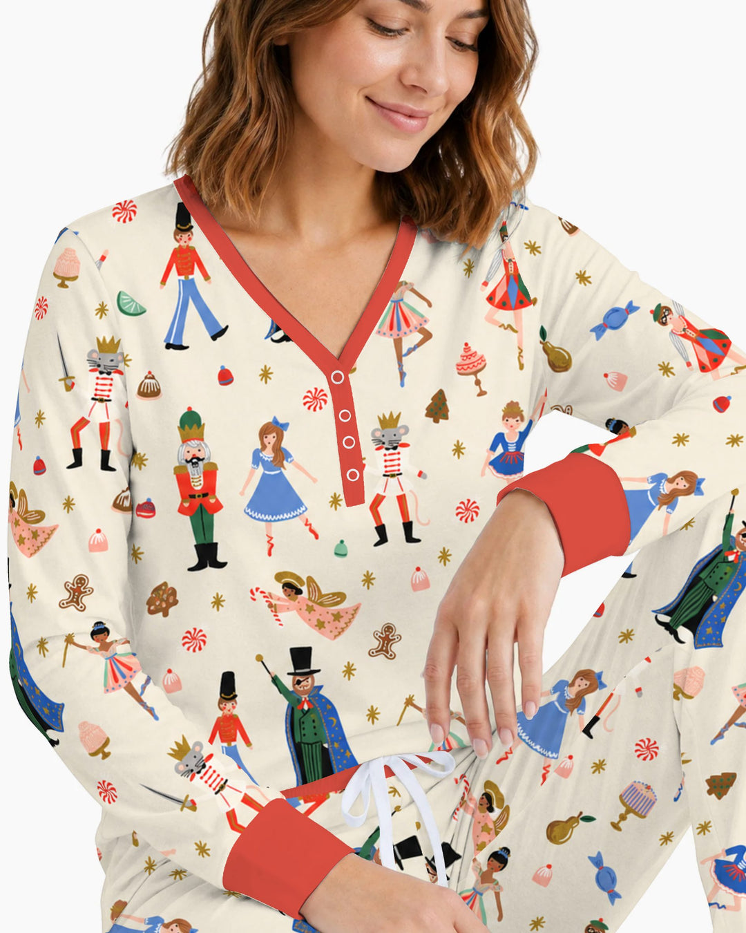 Whimsical Nutcracker Storybook Christmas Bamboo Women Pajama Set