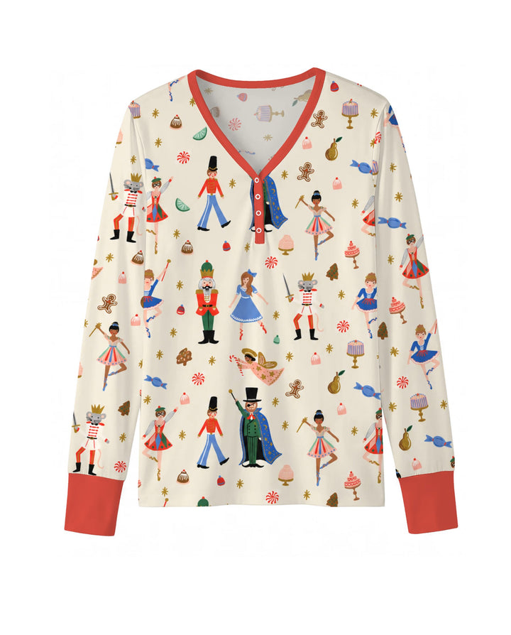 Whimsical Nutcracker Storybook Christmas Bamboo Women Pajama Set