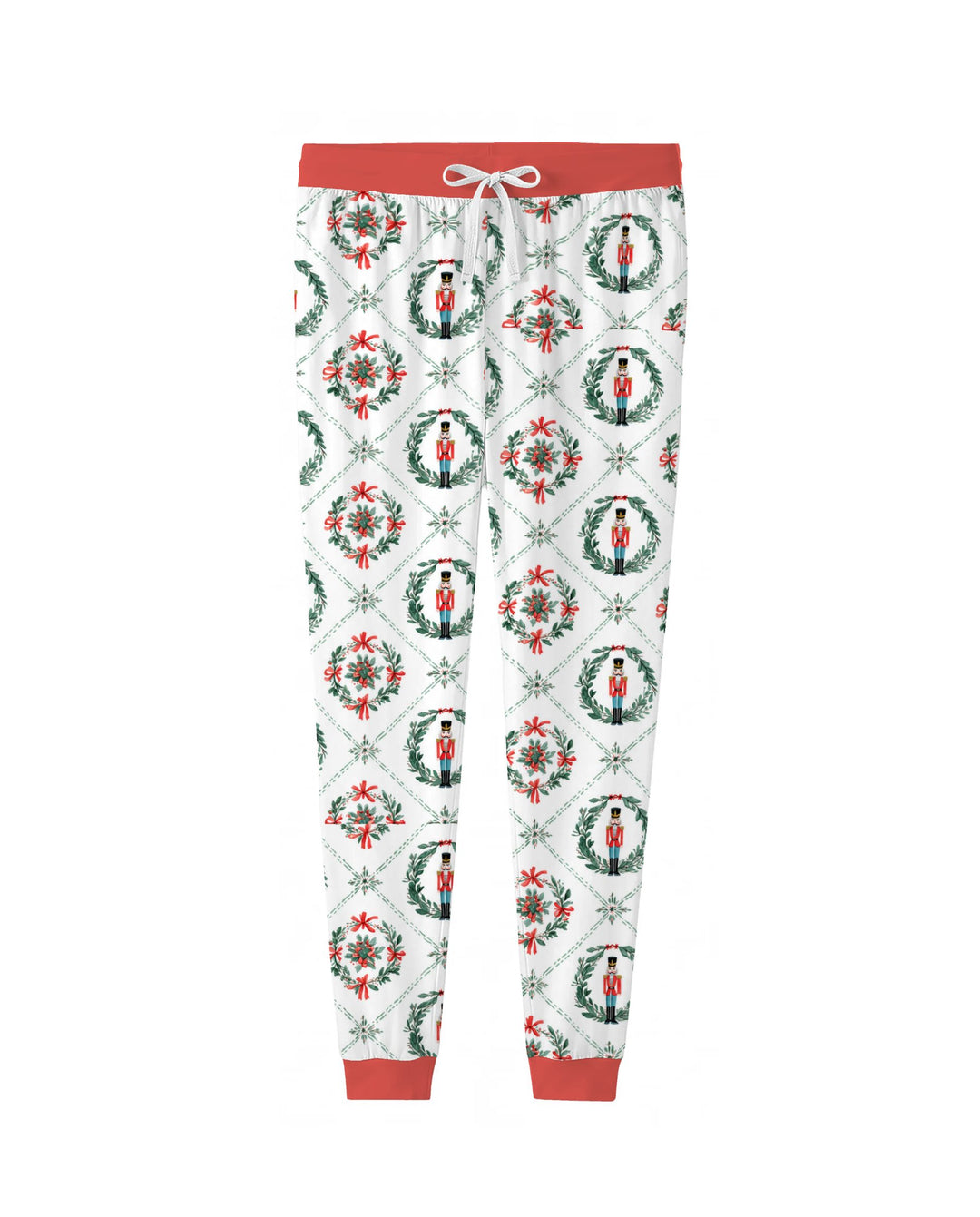 Classic Nutcracker Christmas Wreath Seamless Pattern Bamboo Women Pajama Set