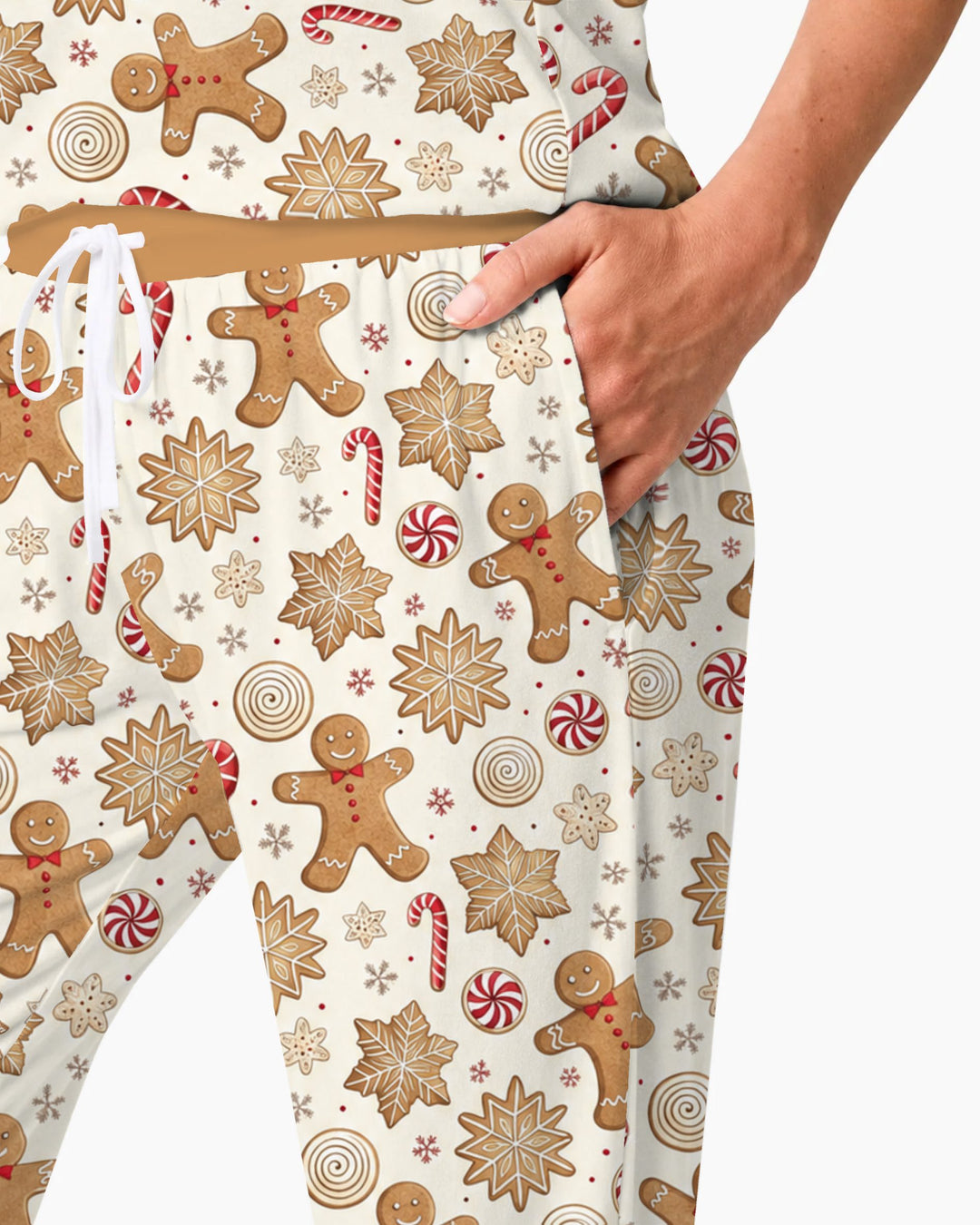 Gingerbread Man Christmas Cookies Bamboo Women Pajama Set