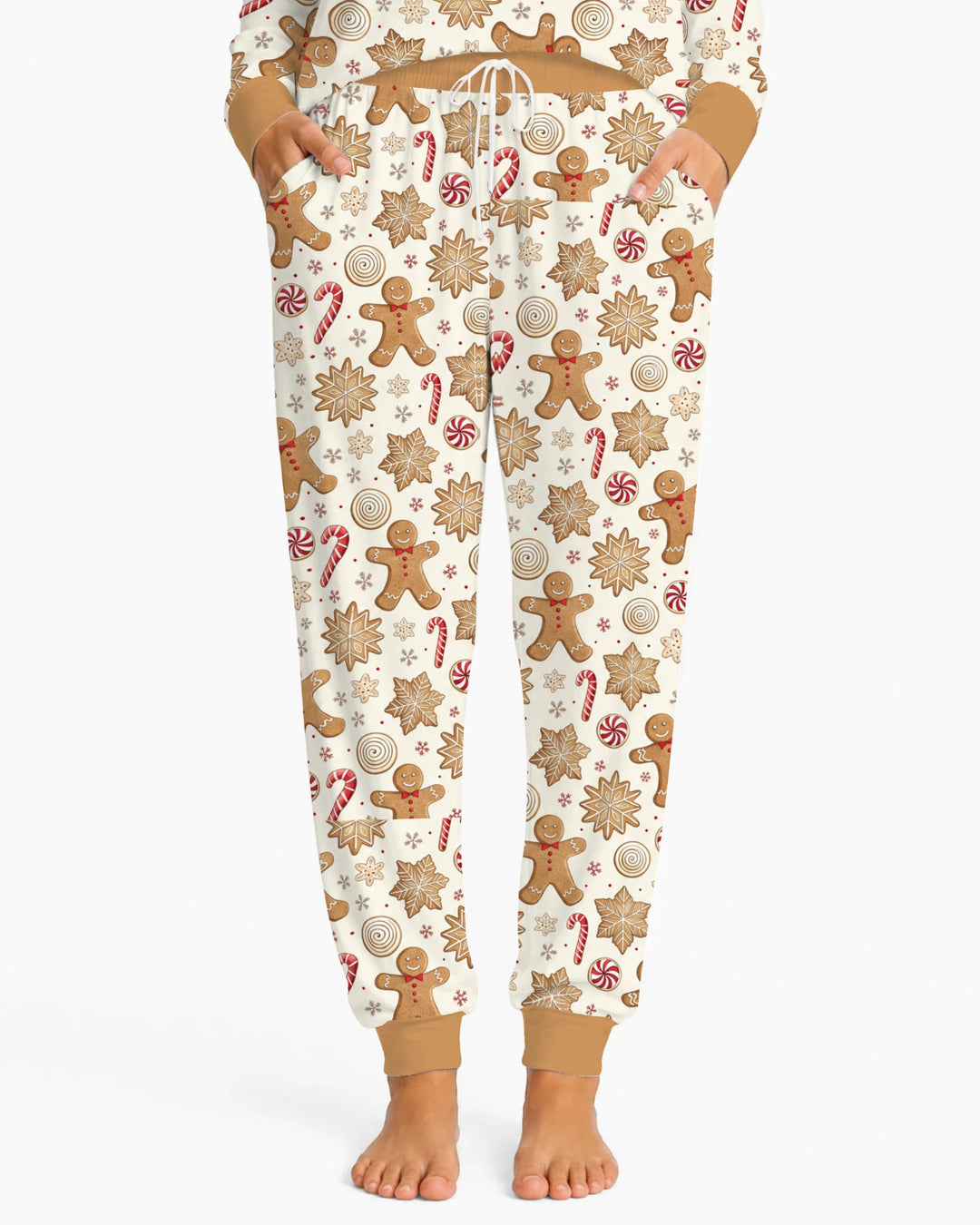 Gingerbread Man Christmas Cookies Bamboo Women Pajama Set