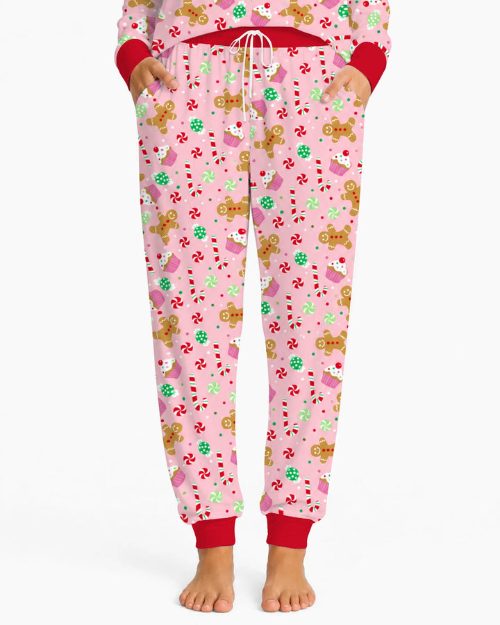 Pink Gingerbread Sweet Treats Bamboo Women Pajama Set