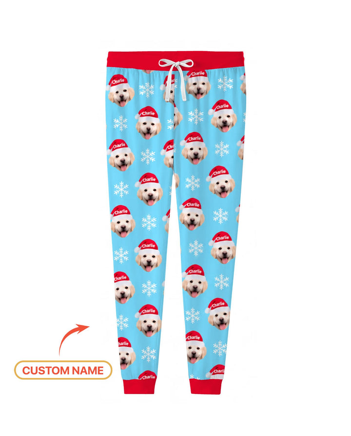 Custom Name Golden Retriever Santa Christmas Bamboo Women Pajama Set
