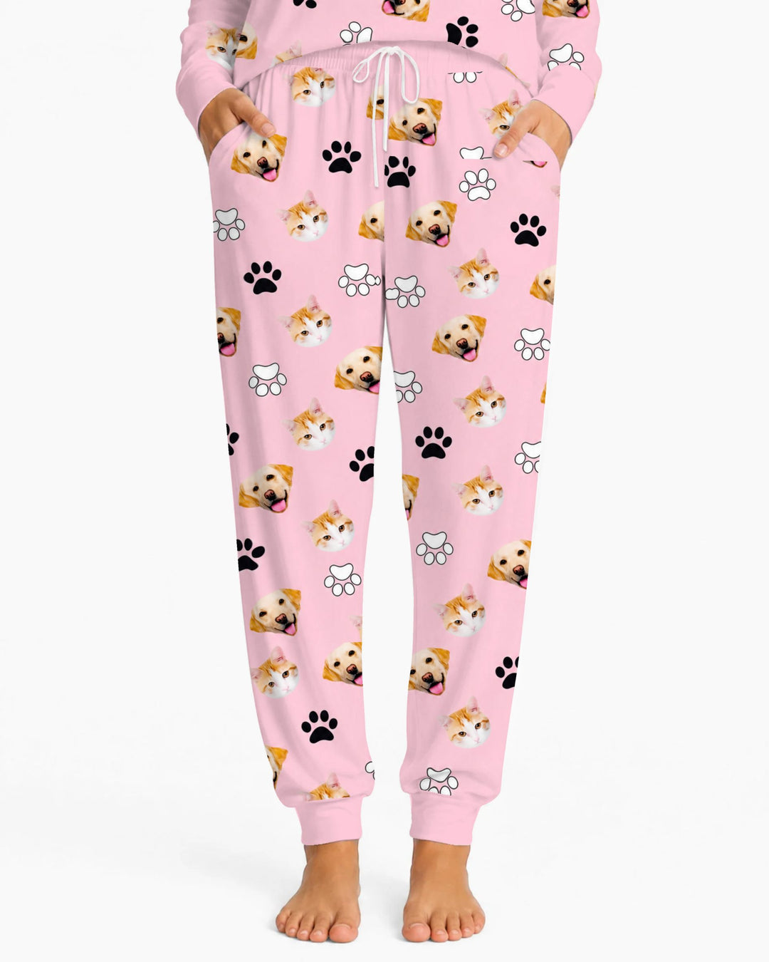 Pink Christmas Cats and Dogs Bamboo Women Pajama Set