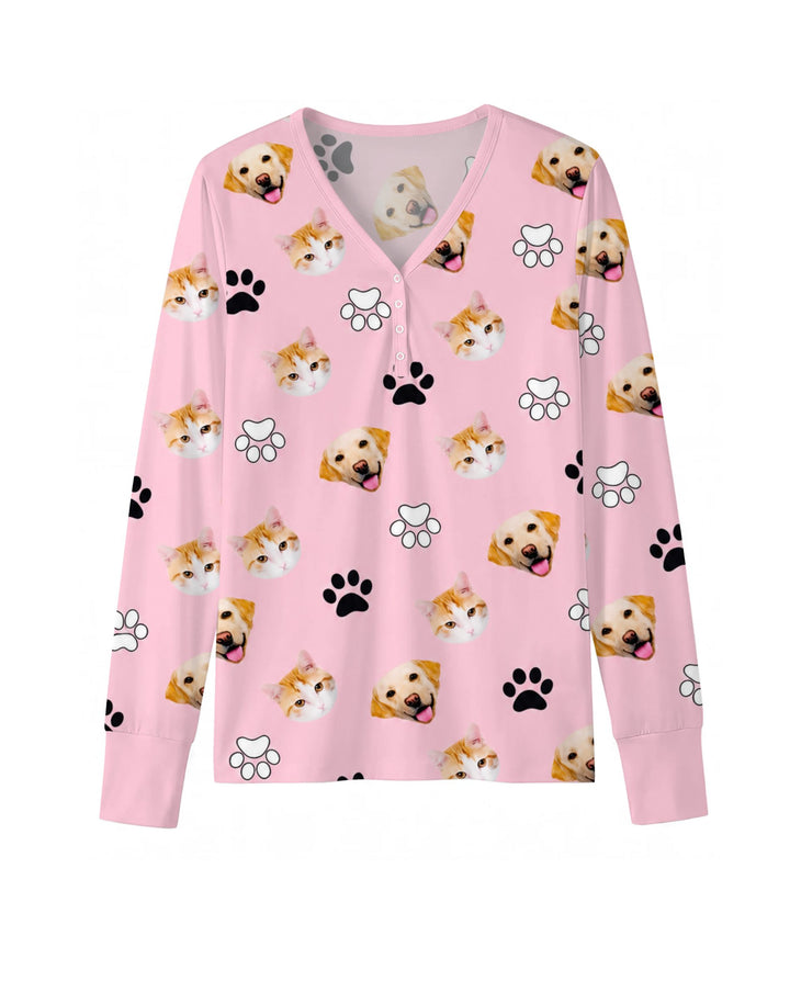 Pink Christmas Cats and Dogs Bamboo Women Pajama Set
