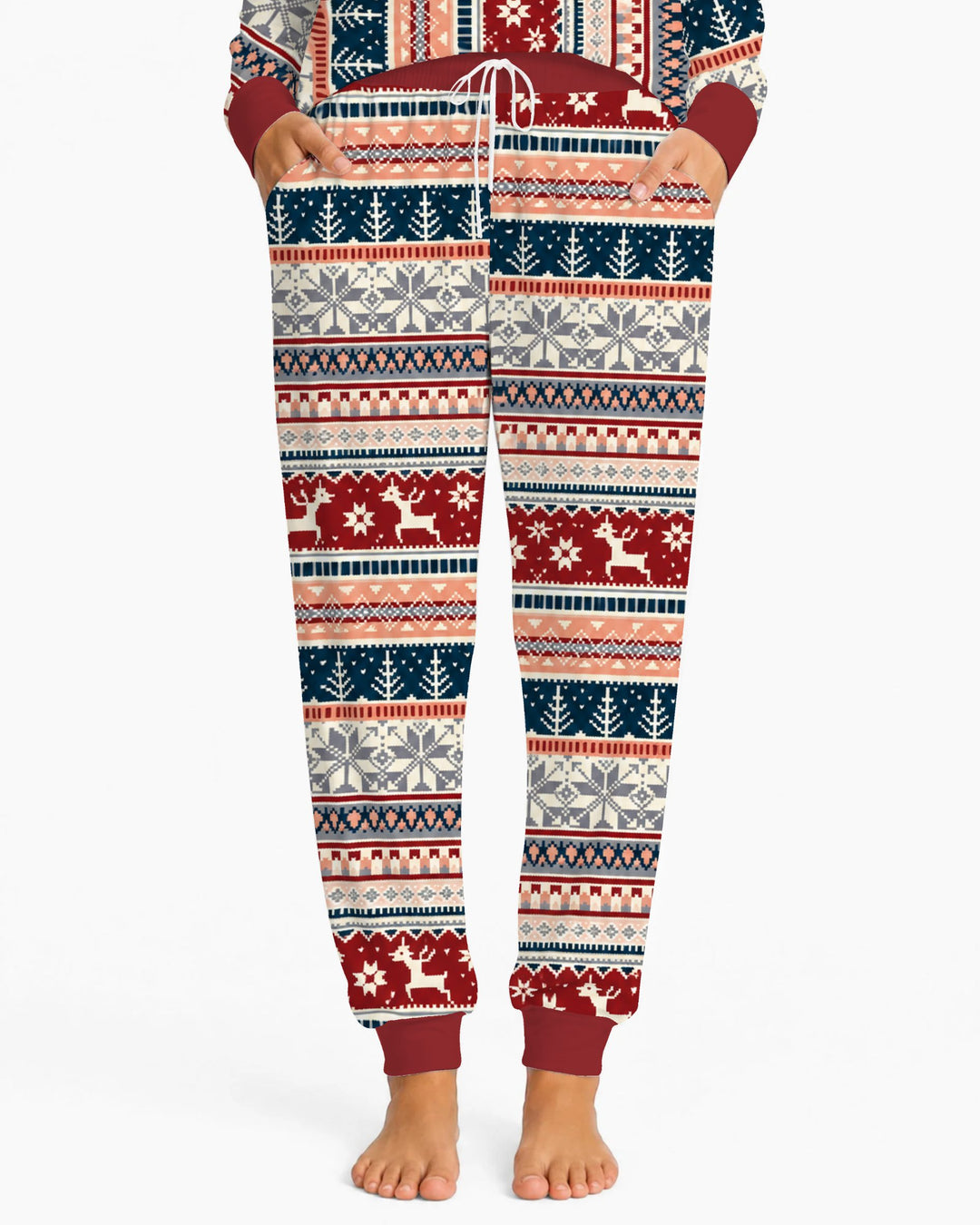 Scandinavian Reindeer Winter Knit Bamboo Women Pajama Set