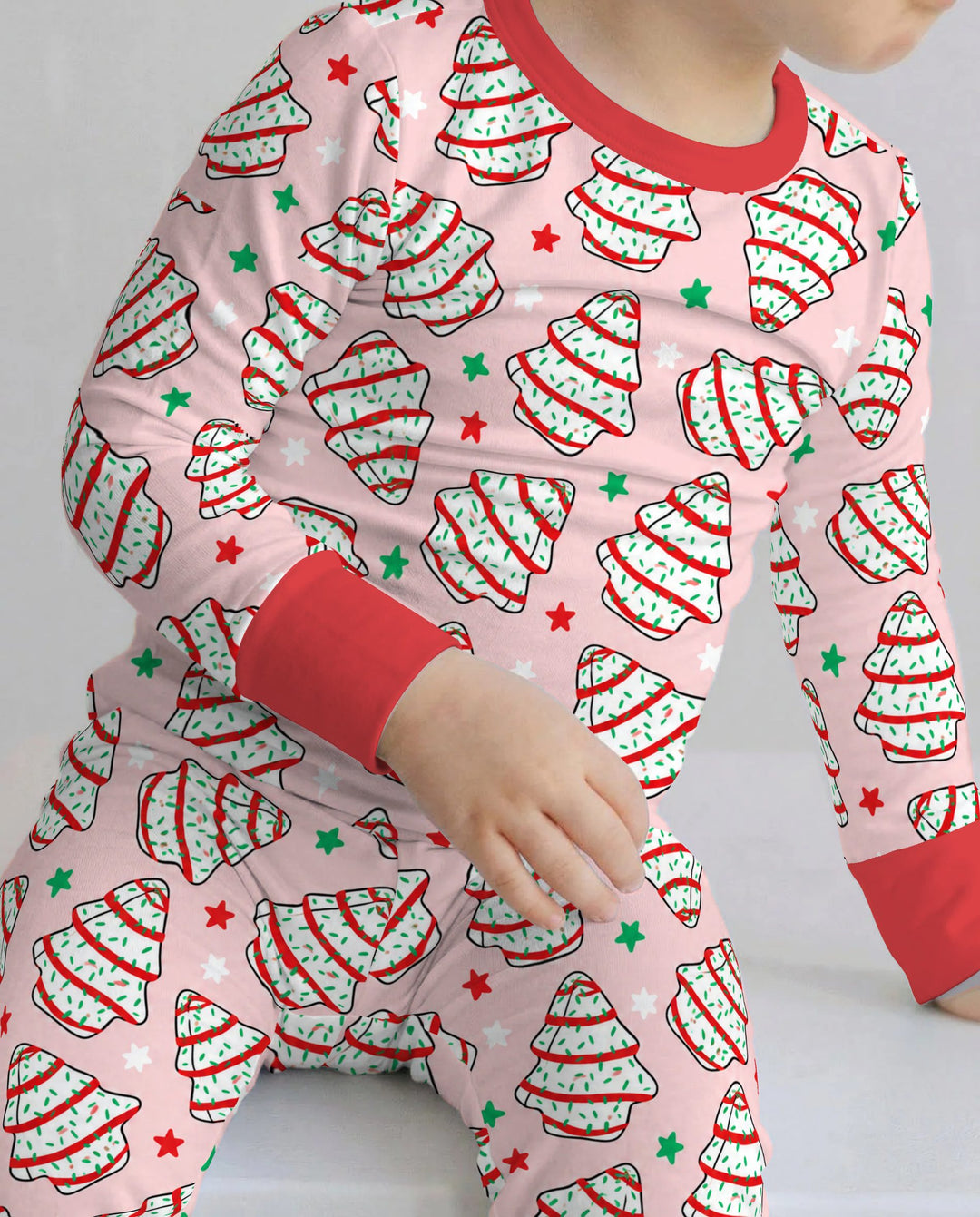 Retro Christmas Tree Sugar Cookies Bamboo Two Piece Long Sleeve Pajama Set