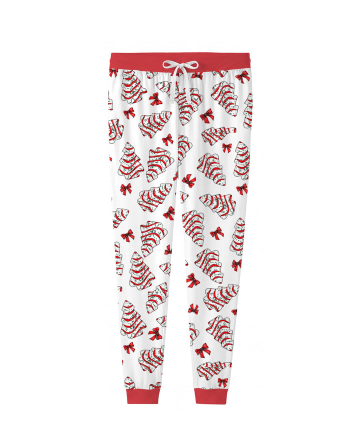 Christmas Tree Sugar Cookies with Red Bows Bamboo Women Pajama Set
