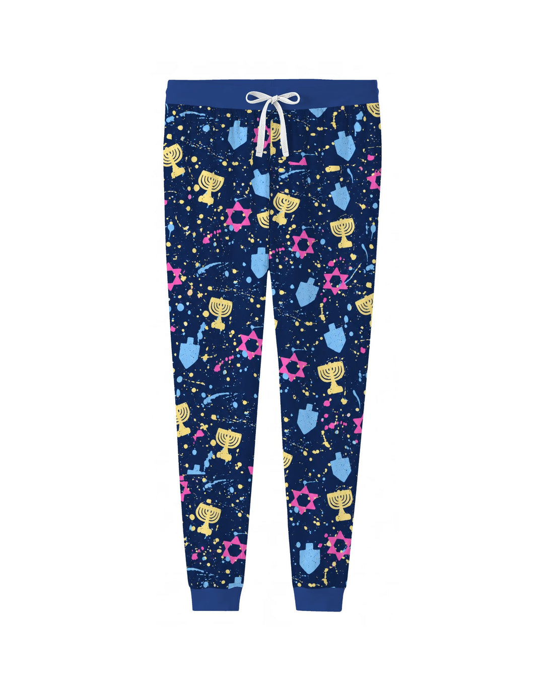 Colorful Hanukkah Menorah and Star of David Bamboo Women Pajama Set