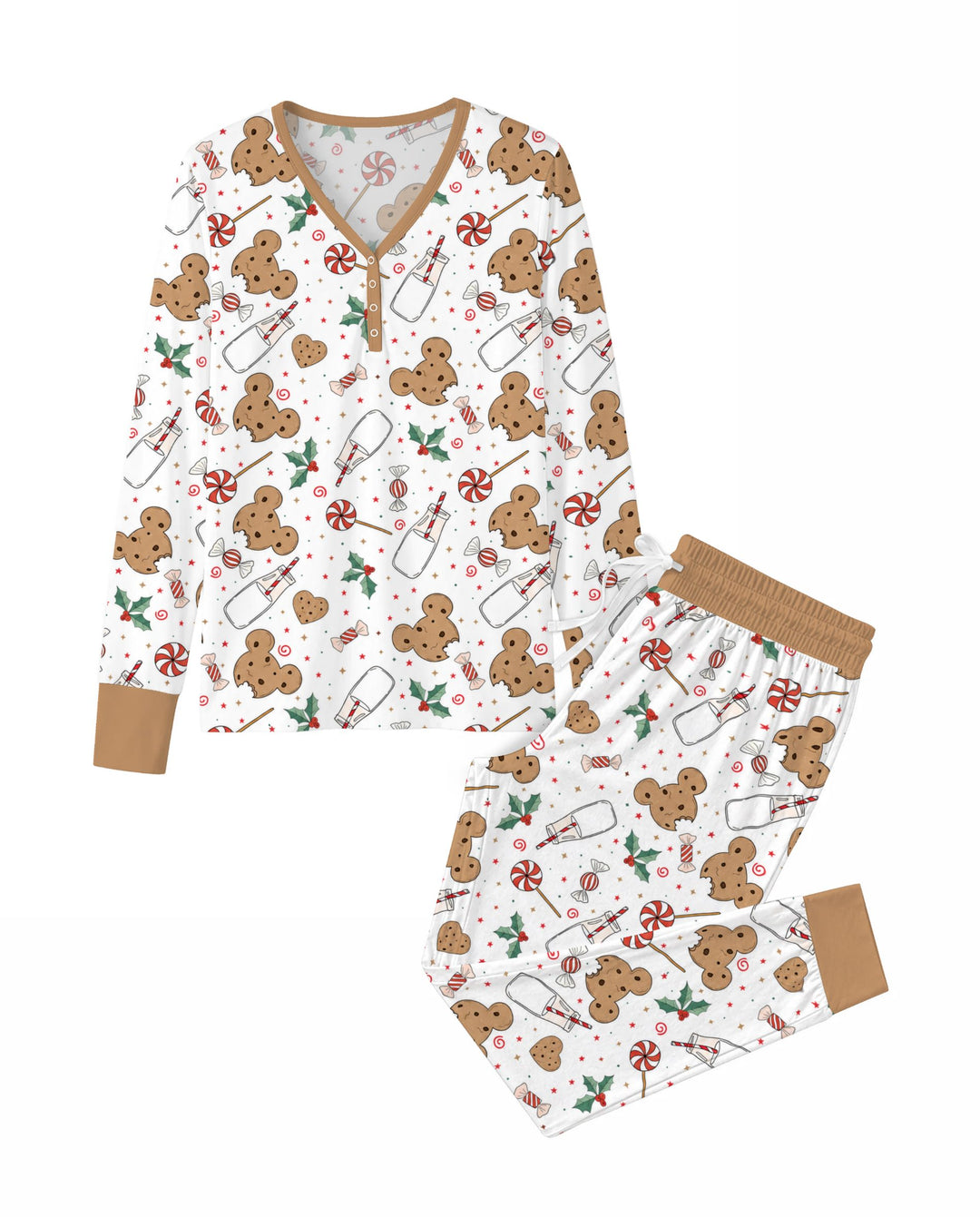 Mickey Gingerbread Christmas Treats Bamboo Women Pajama Set