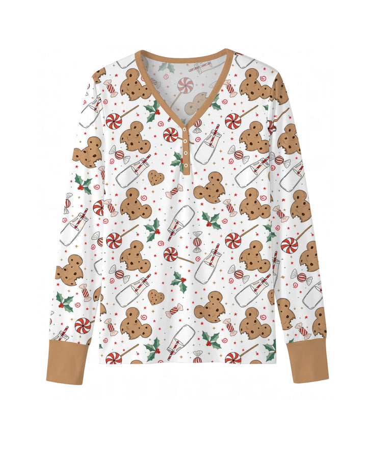 Mickey Gingerbread Christmas Treats Bamboo Women Pajama Set