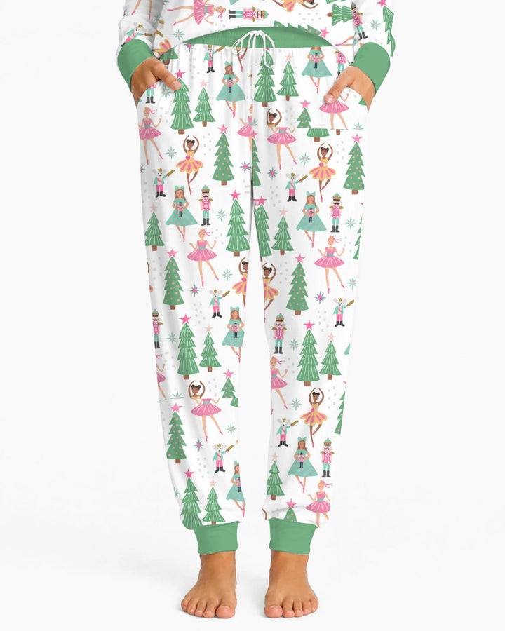 Pastel Nutcracker Ballerina Christmas Bamboo Women Pajama Set